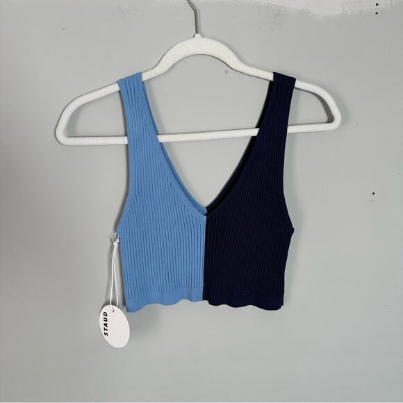 STAUD Hana Tank Sky Blue Navy NEW Large - Picture 2 of 4